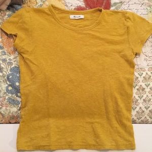 Madewell Mustard Crop Tee